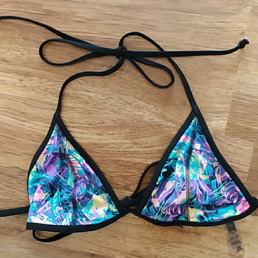 VS PINK bikini top small colorful print